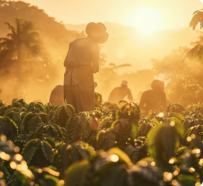 Personas recolectando cafe